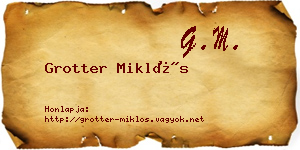 Grotter Miklós névjegykártya